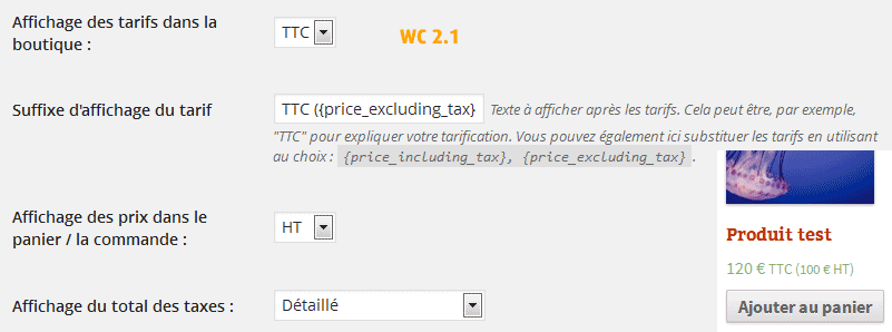 Affichage prix WooCommerce 2.1
