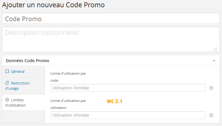 Codes promo WooCommerce 2.1